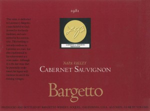 Cabernet Sauvignon wine label 1980s